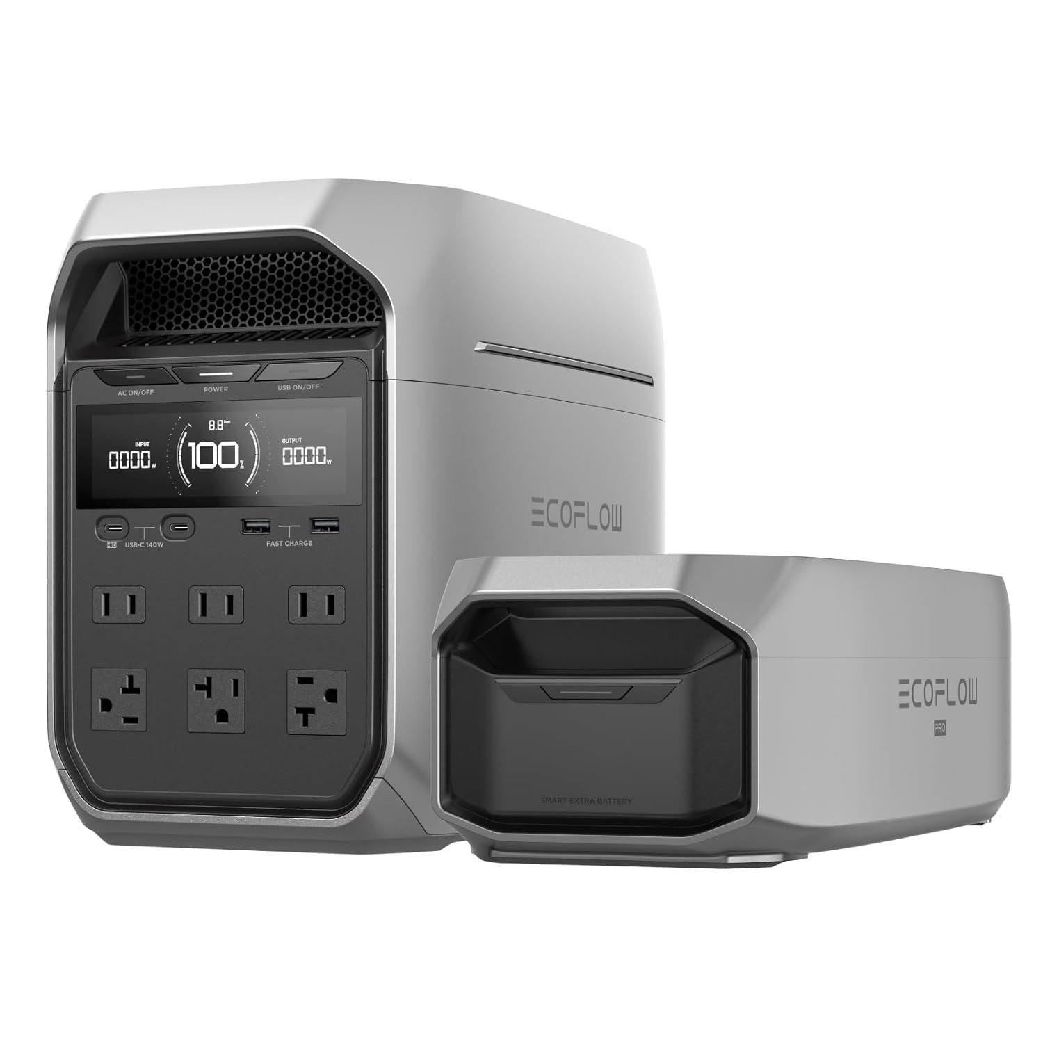EF Portable Power Station DELTA 3 plus with Smart Extra Battery, Expand Capacit