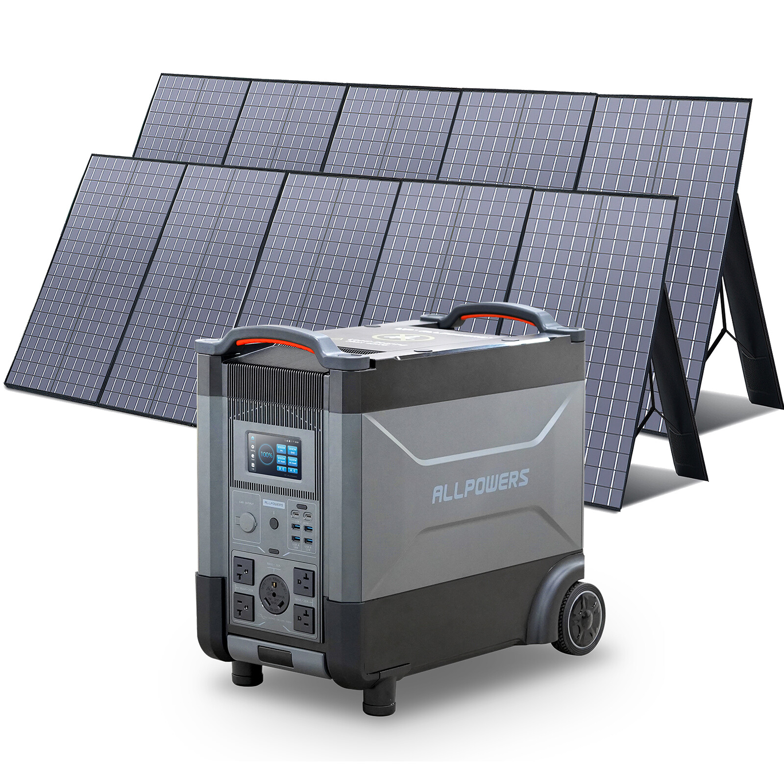 ALLPOWERS 4000W Portable Power Generator Station With 2x Foldable Solar Panels