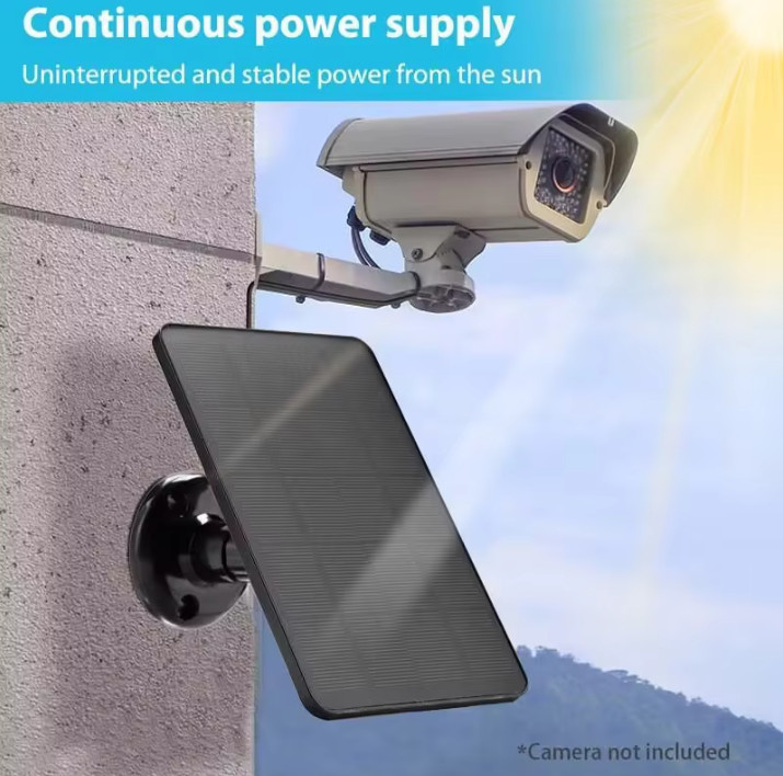 Solar Panel For CCTV Security Camera Type-C Port Charger Outdoor 10W5V