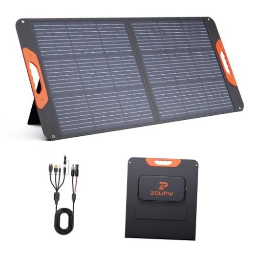 100W Portable Solar Panel with 5-in-1 Cable,23.5% Efficiency Mono 100W-1PCS