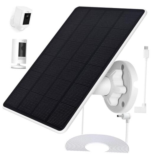 Ring Camera Solar Panel, Compatible with Ri ng Stick Up Cam White 1Pack