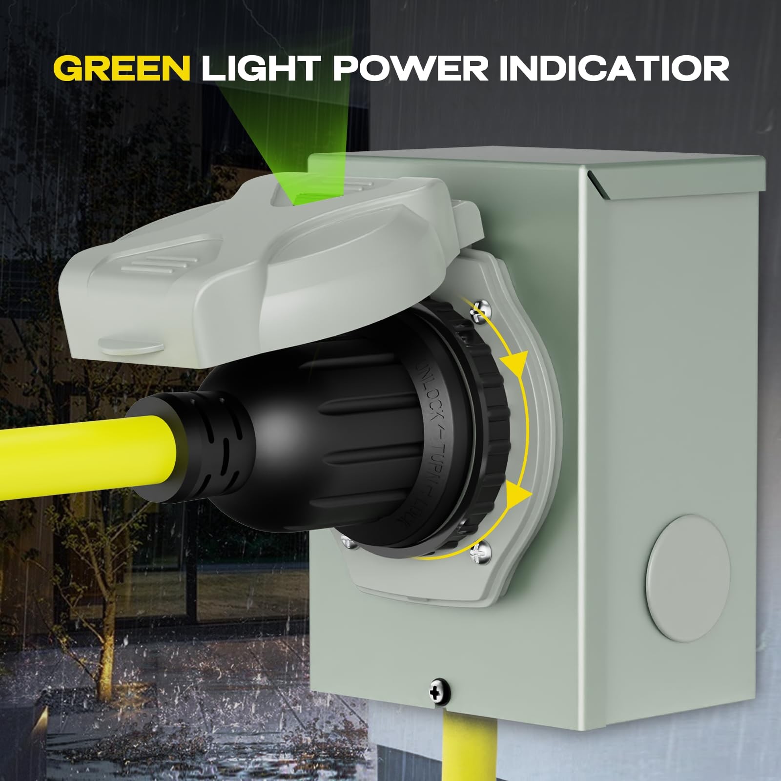 30 Amp Generator Power Inlet Box, NEMA L14-30P Power Inlet Box for 4 Prong Ge…