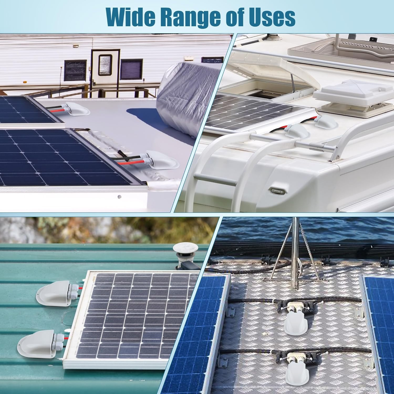 2 Pack Solar Cable Entry Gland, Weather Resistant Solar Gland, Dual Cable Entry