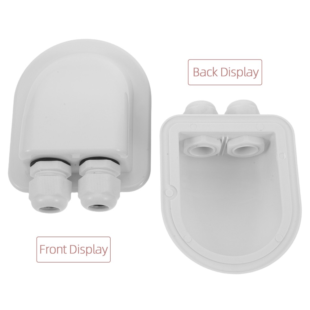 2Pcs Weatherproof ABS Double Cable Entry Glands Solar Wiring Box for Outdoor Use