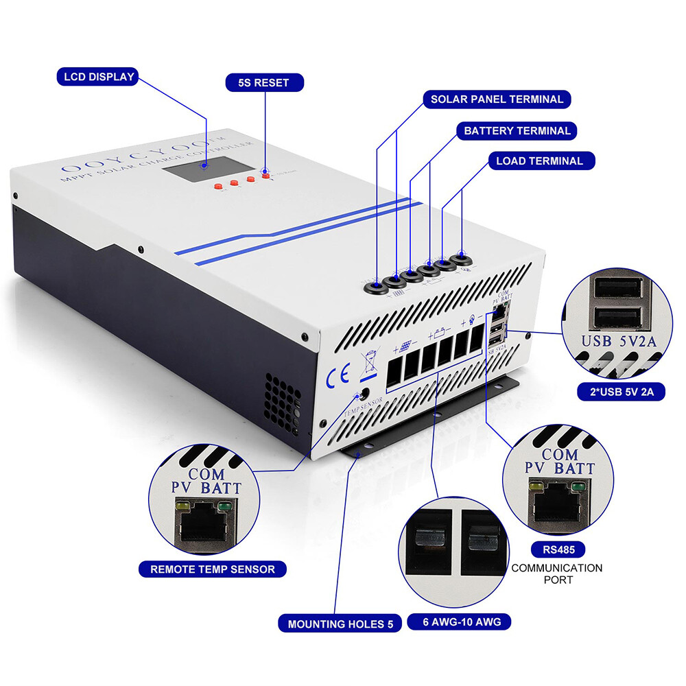 100A 80A 60A 40A MPPT Solar Charge Controller Lead Acid Lifepo4 Lithium Battery.