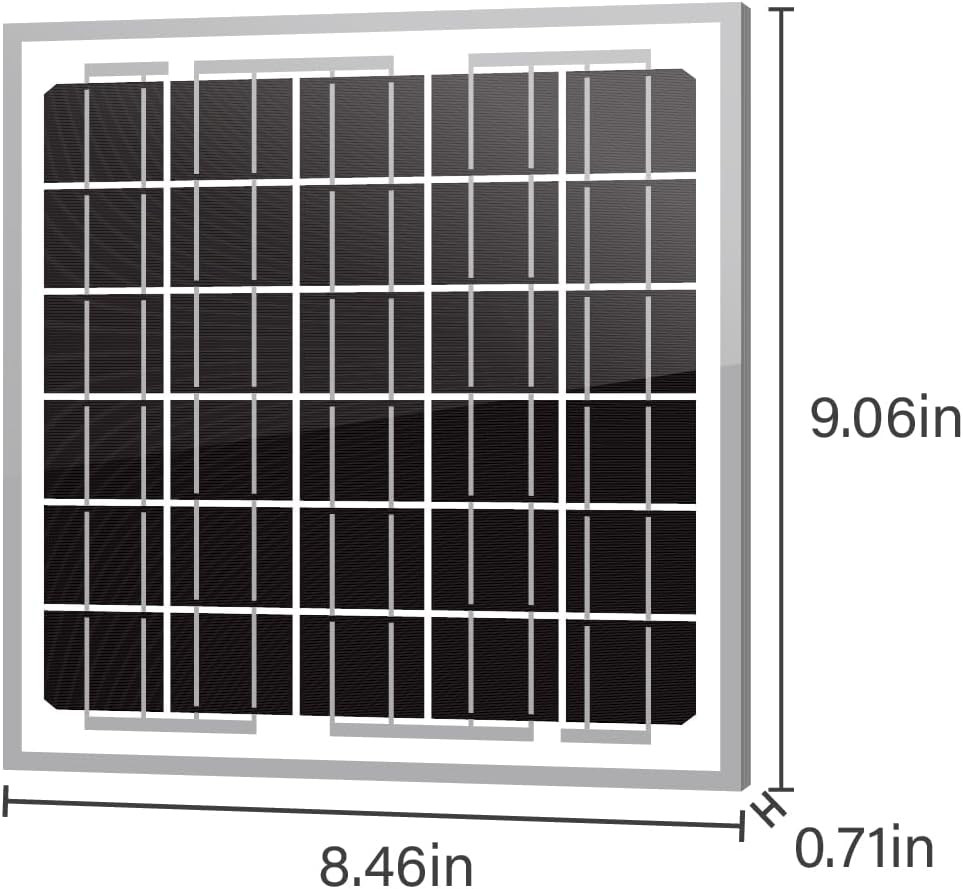5W(Watts) 12V(Volts) 5W Monocrystalline 10BB Solar Panel Battery Maintainer High