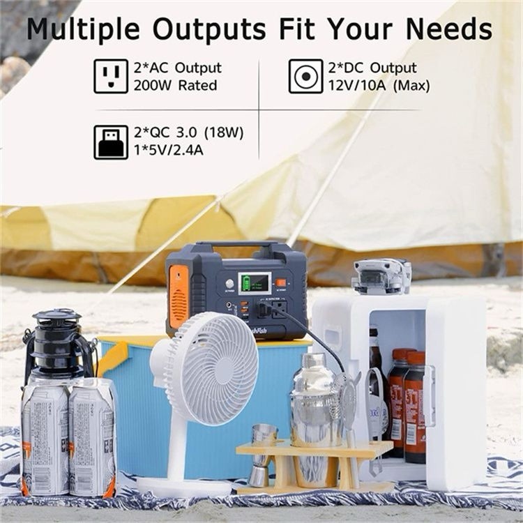 Flashfish 200W Portable Power Station Generator 151Wh Li-ion + 60W Solar Panel