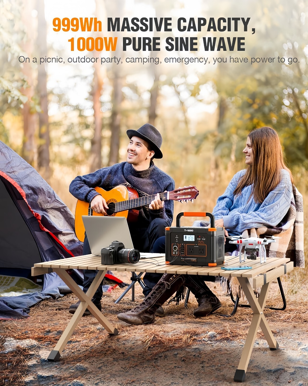 GNC 1000W 999Wh Solar Portable Power Station Generator