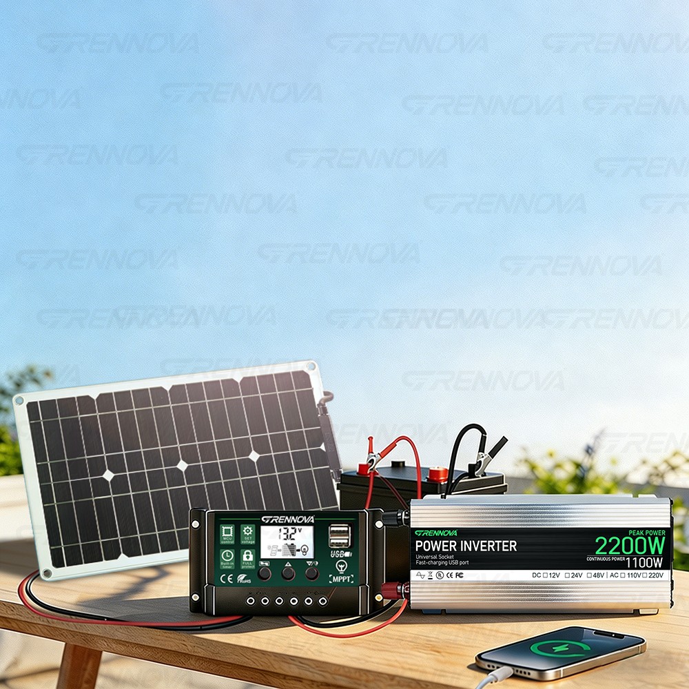 2200W Real Power Off-Grid Solar System Complete Kit 80W Panel Real Capacity Inve