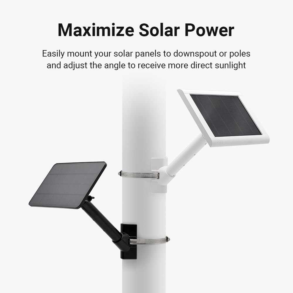 Holicfun Universal Solar Panel Pole Mount for Ring, Eufy, Arlo, Wyze, White