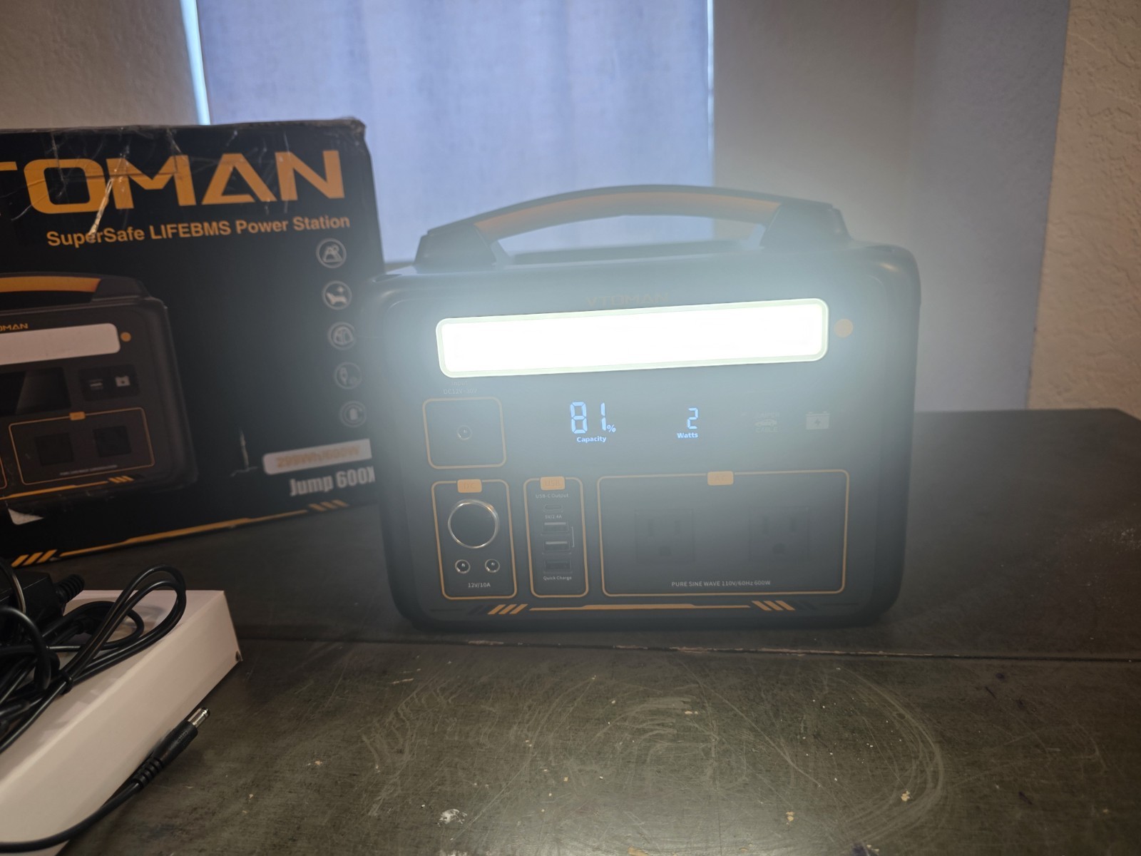 VTOMAN Jump 600X Portable Power Station 600W 299Wh Solar Generator LiFePO4