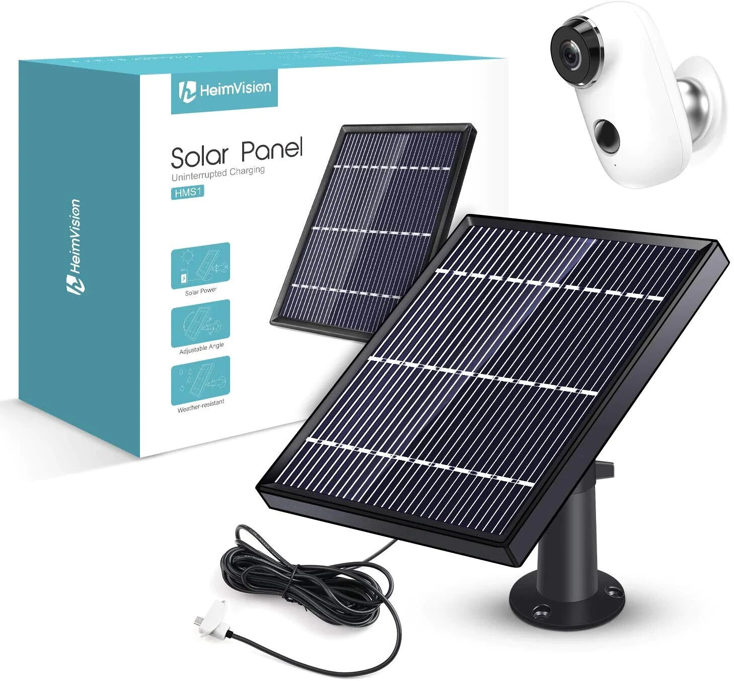 3W HeimVision HMS1 Solar Panel for HMD2 Micro USB 5.5v 0.6A, price for two