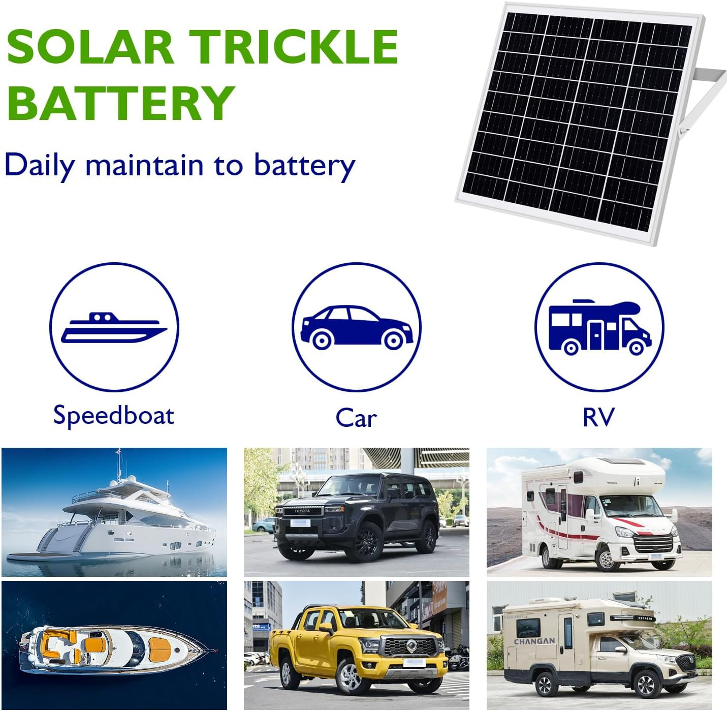 20W Solar Panel 12V Charger Battery Charger Kit Trickle Maintainer Boat Car RV