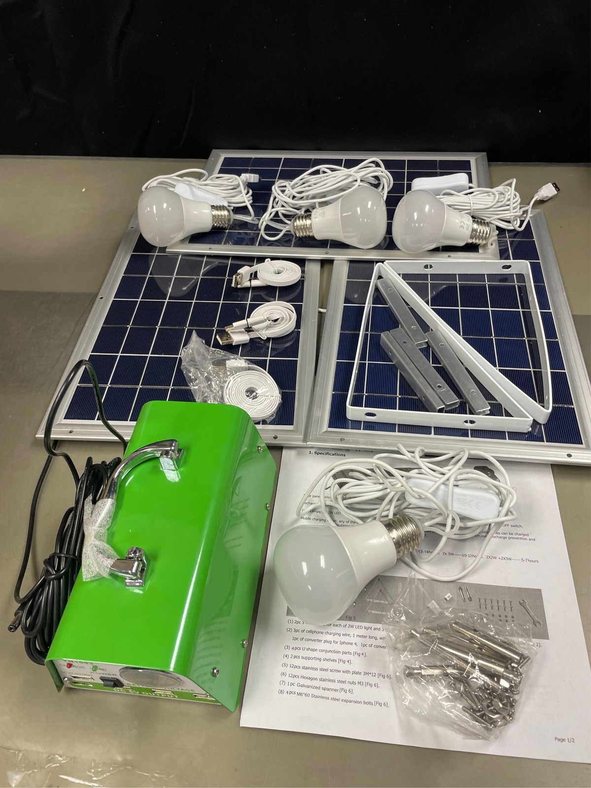 Solar Lights for Inside, 4 Bulbs Solar Shed Lights with On Off Switch, 30W Solar