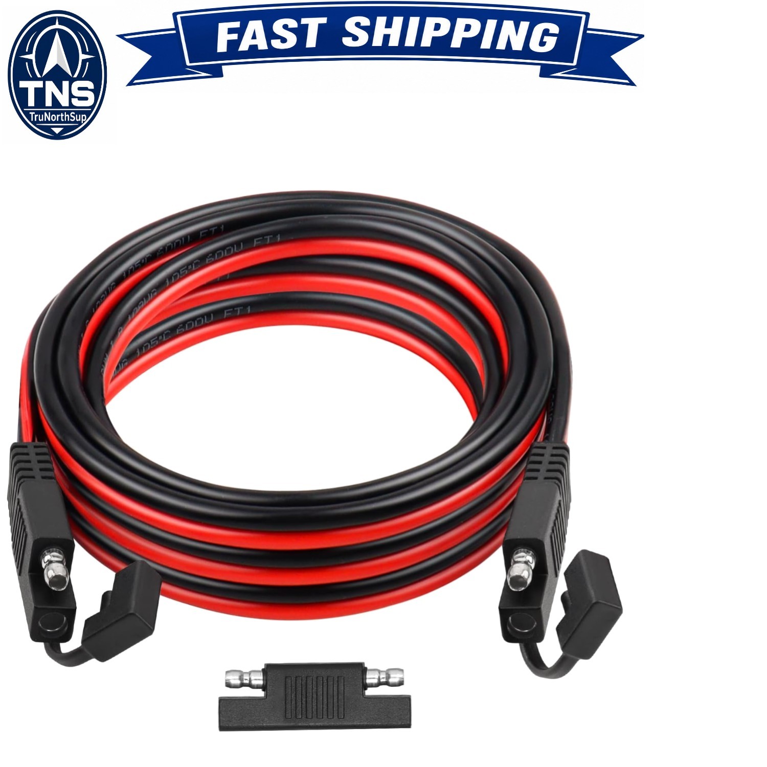 SAE Extension Cable 15Ft 10AWG Tinned Copper Marine RV Solar Battery Power Wire