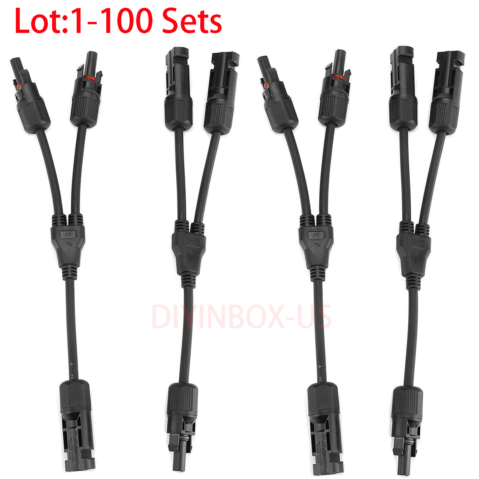 Lot Solar Panel Y Branch Cable Connection Waterproof Adapter Connector Extension