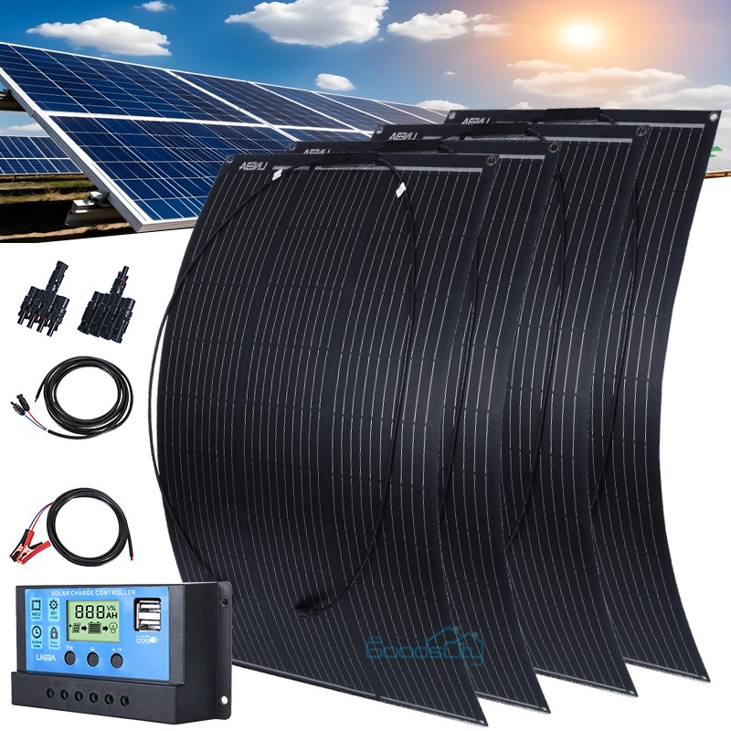 200W 400W Flexible Solar Panel Kit Potable Solar Charger for RV Camper Boat Home