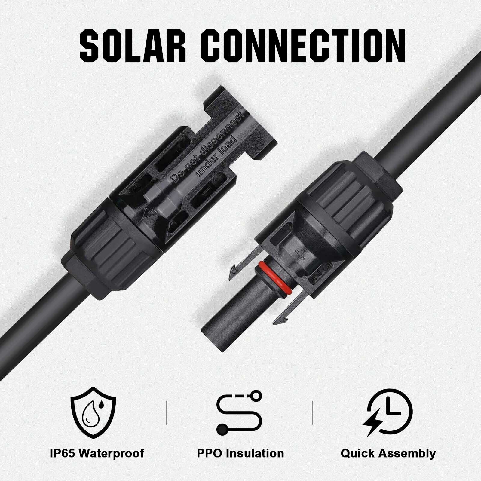100W Watt Monocrystalline Solar Panel 12V Charging Off-Grid Battery RV Home Boat