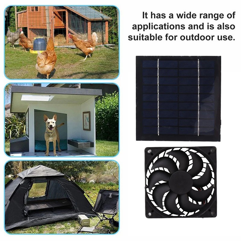 1 Solar Fan for Chicken Coop, Outdoor Exhaust Ventilation Fan for Poultry