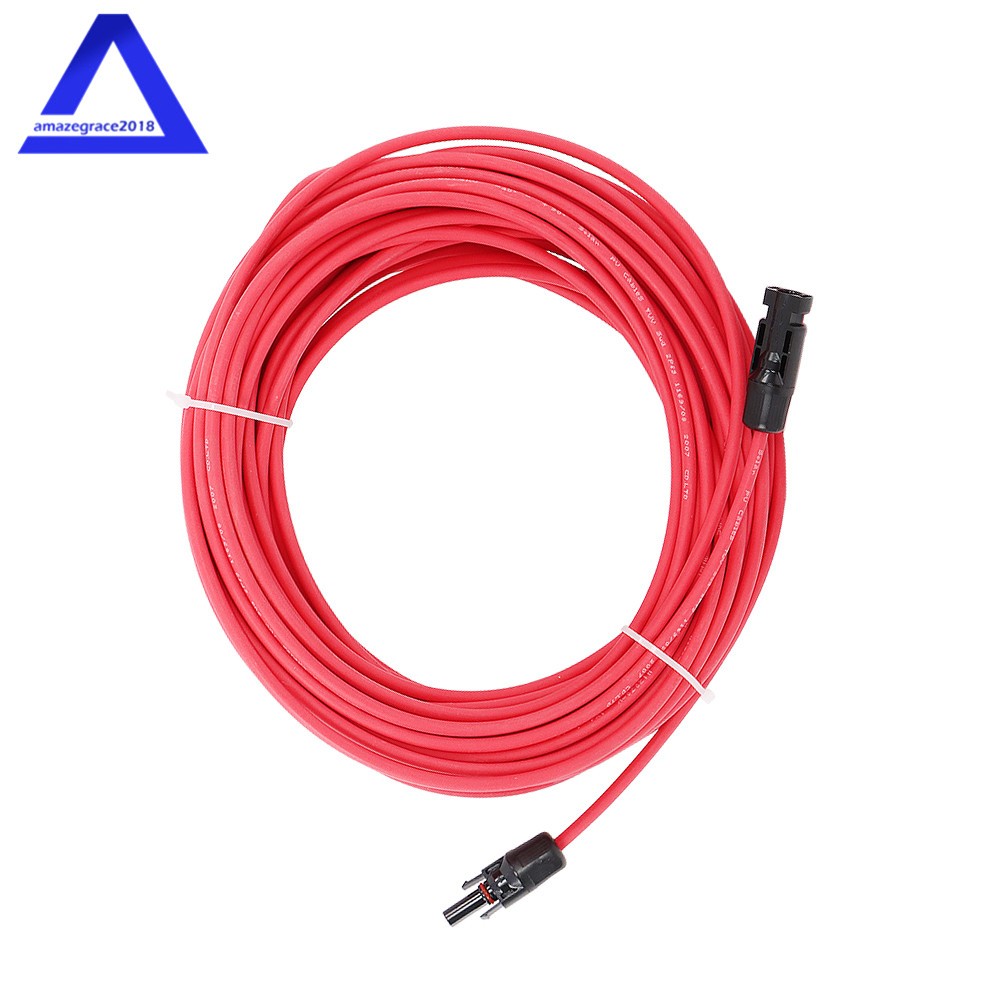 12AWG 20M Solar Panel Extension Cable Black+Red W/ M4 Connector For RV/Boat