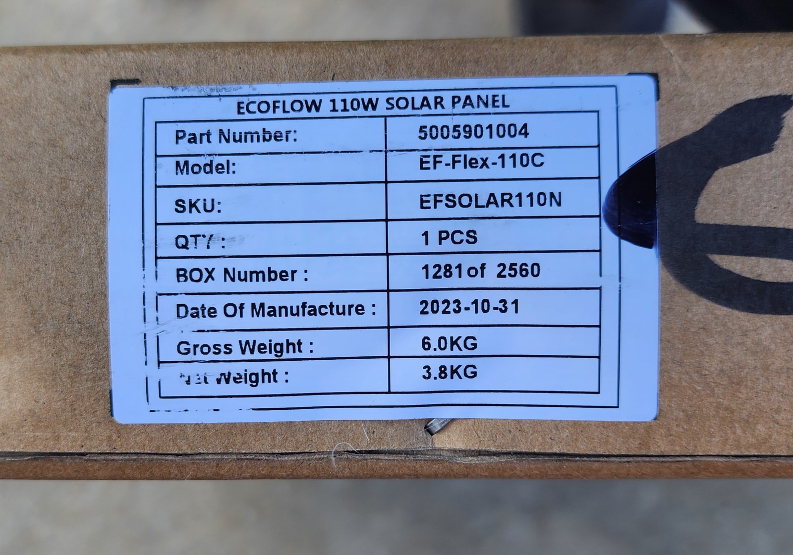 NEW EcoFlow 110W Portable Solar Panel EF-Flex-110C IP68 Waterproof Foldable Case