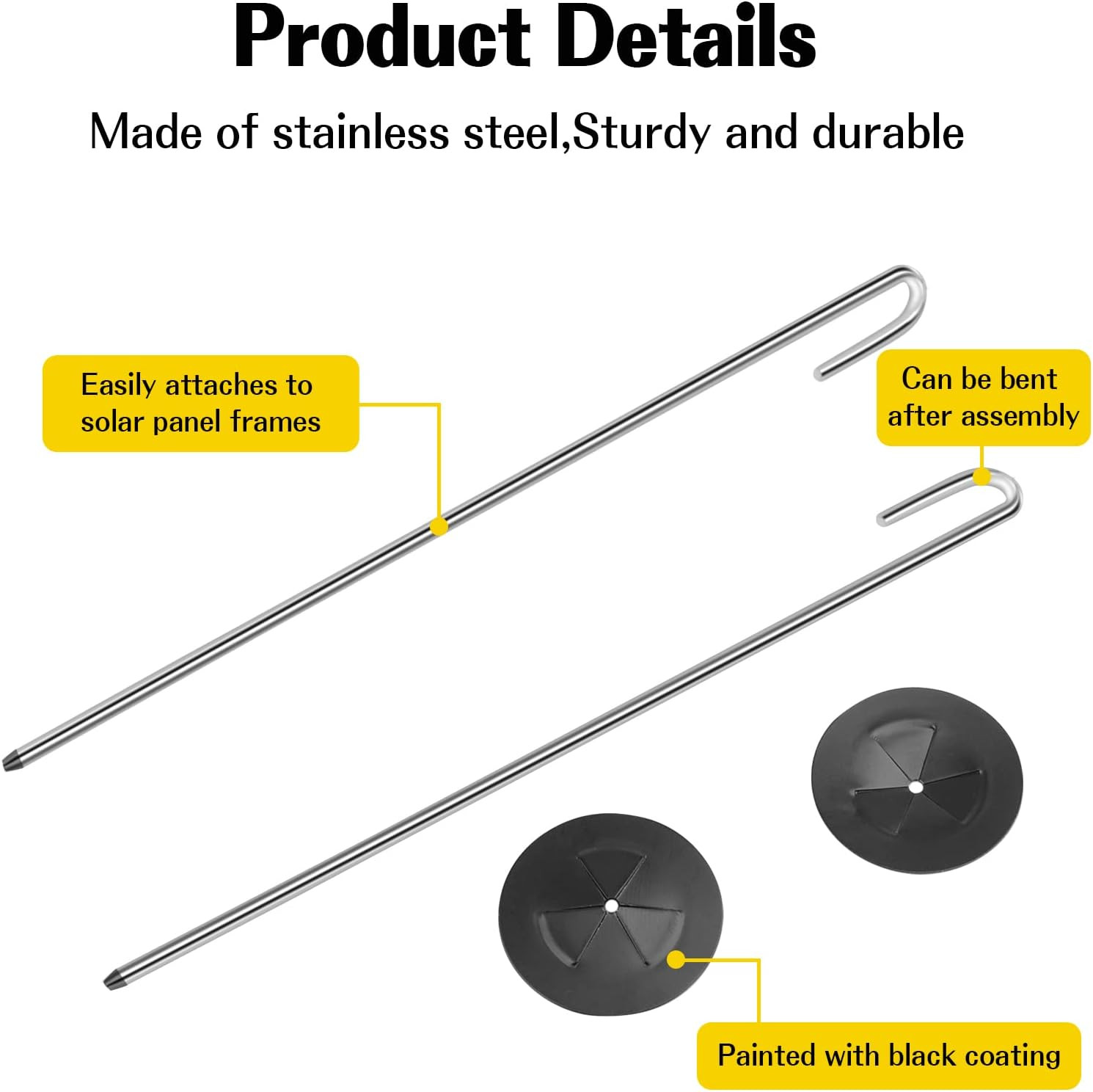 Solar Panel Bird Guard Fastener, 50 Sets Critter Guard Clips for Attaching Wire