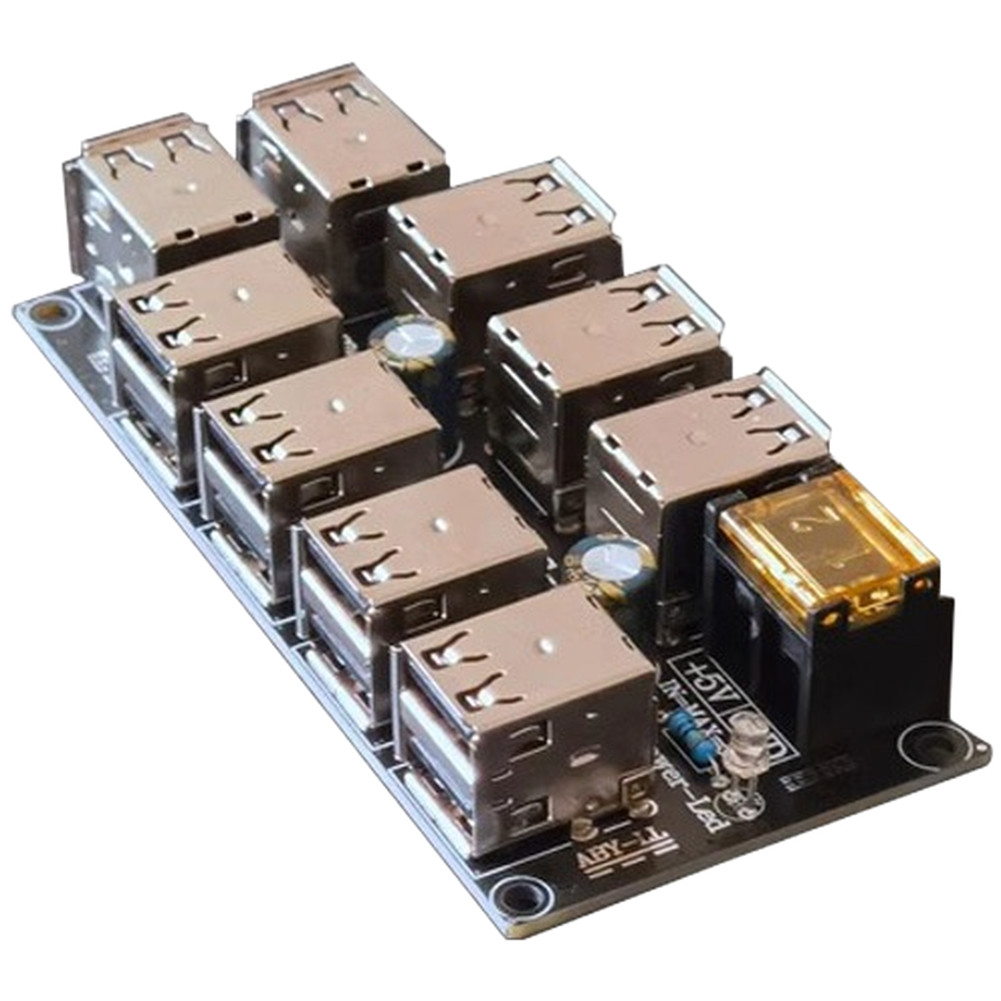 USB Charging Hub 18 Ports FR4 PCB Black 9.95×4.7×1.73cm Power Distributor