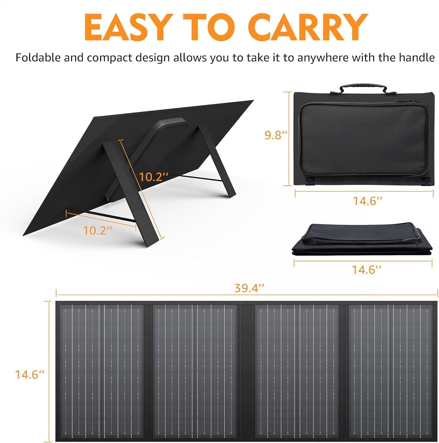 60W Foldable Solar Charger 18V DC 11 Connectors