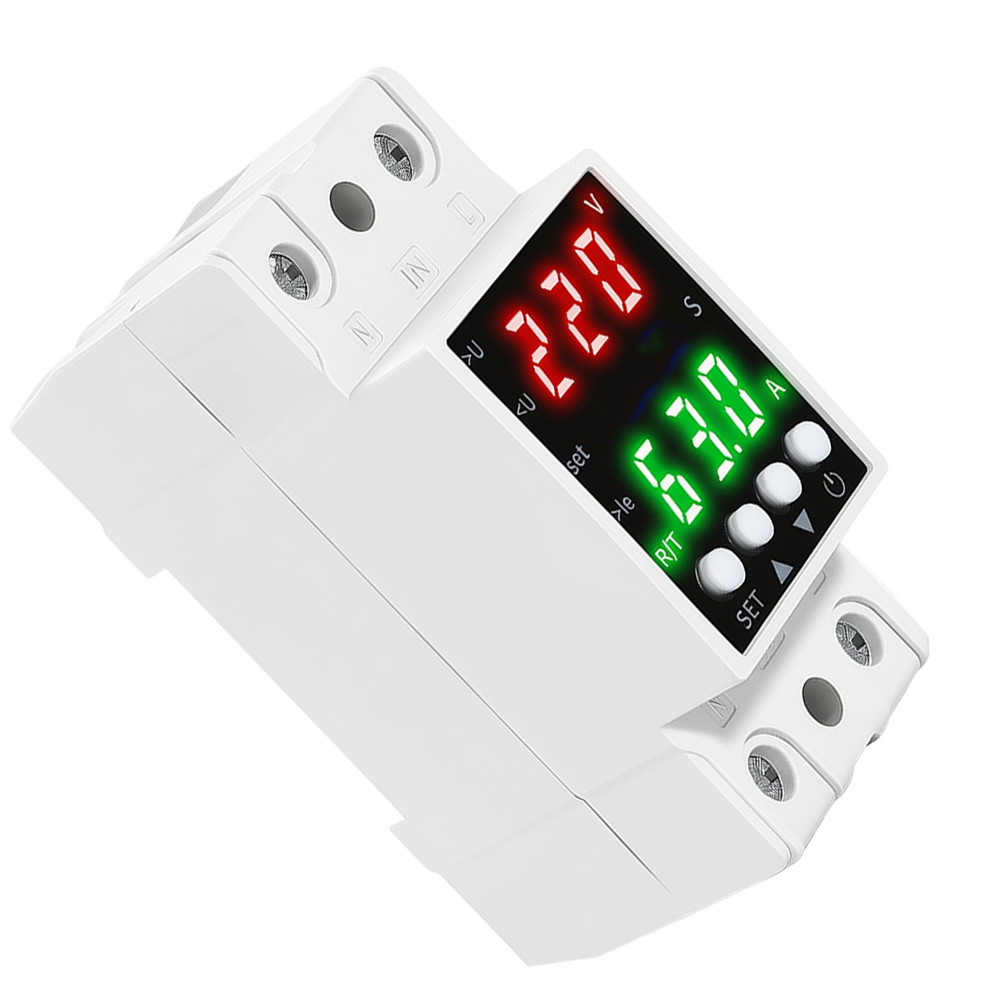 AC80-300V Voltage Protector Featuring Dual LCD Readout and Auto Reset Function
