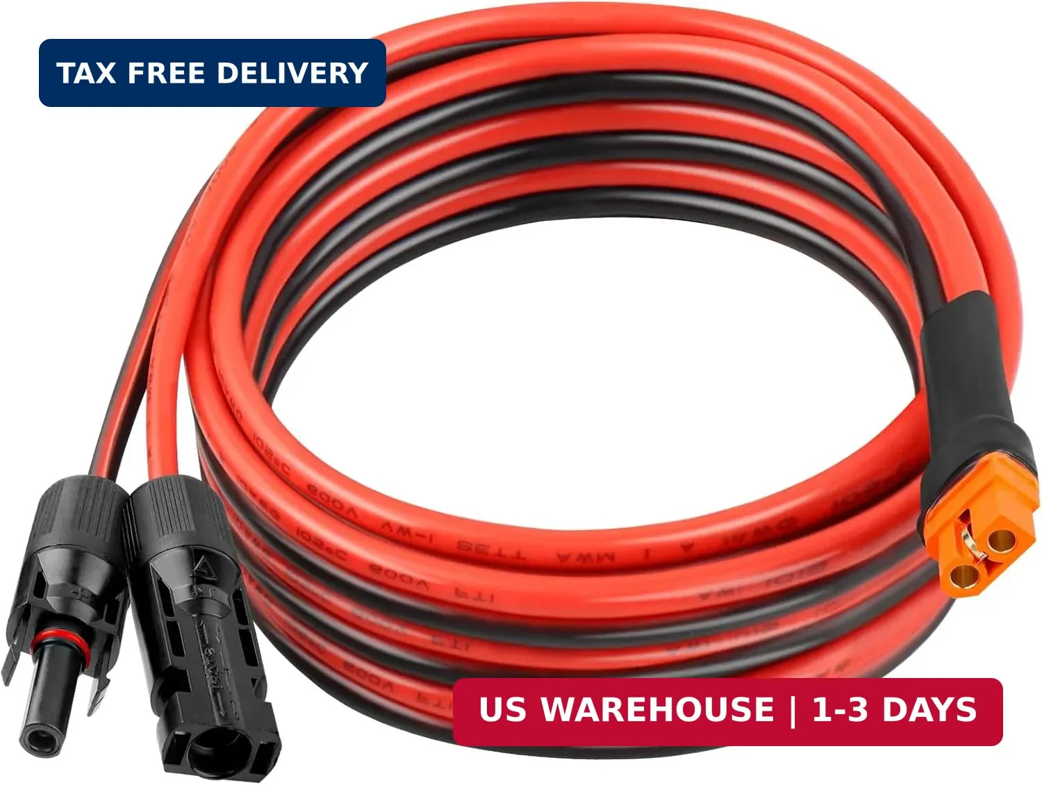 10AWG 15FT Solar to XT60i Extension Cable 3 6 10 35 50 75 100FT Heavy Duty Adapt