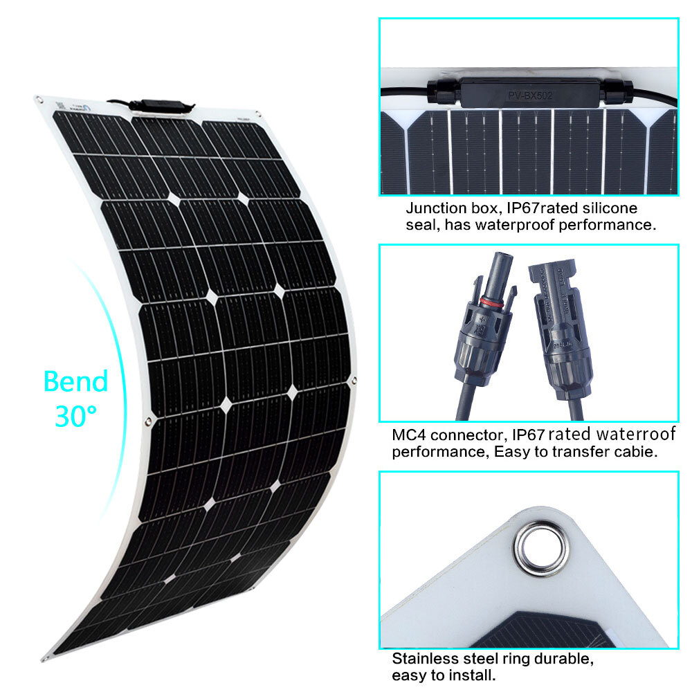 150-900W Solar Panel Kit 12V with 40A Solar Charge Controller Dual 5V USB Output