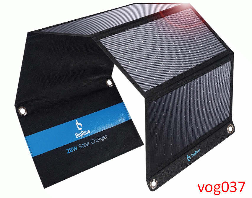 28W Portable Solar Charger, Dual USB-C/USB-A for Camping, Hiking, Phones & GPS.