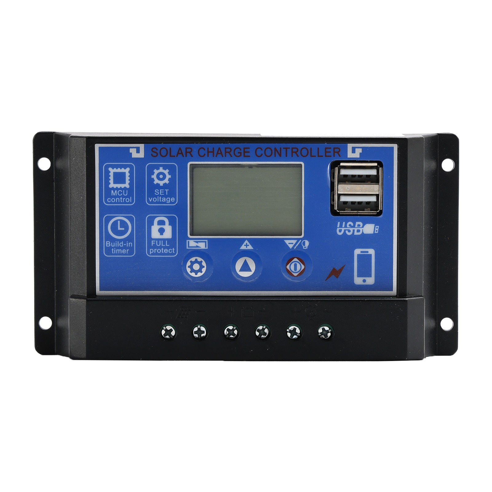 60A Solar Panel Battery Regulator Charge Controller PWM LCD Dual USB 12V24V