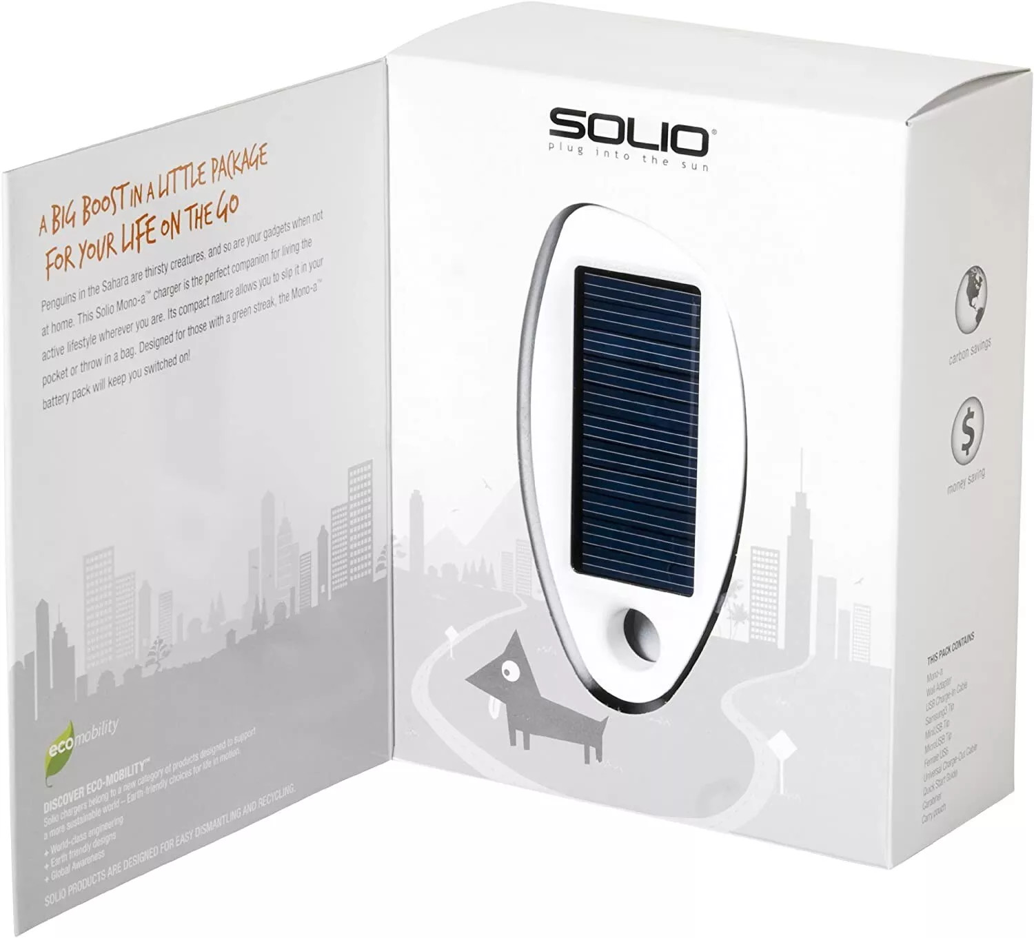 Solio Mono-A Hybrid Solar Charger – High Efficiency – Lithium-Ion Battery Pack