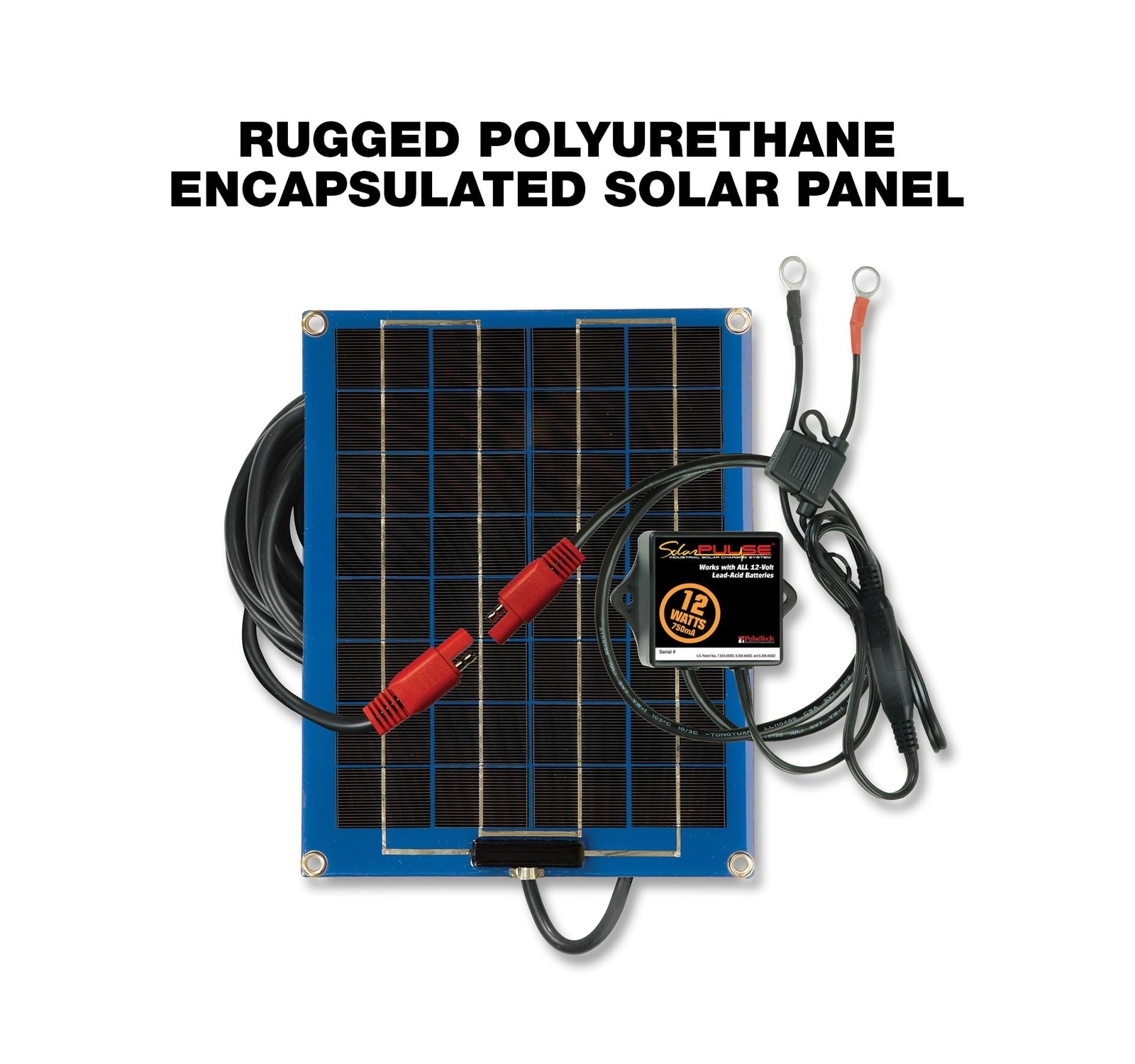 PulseTech SolarPulse SP-12 Solar Battery Charger Maintainer, 12 Watt, Blue