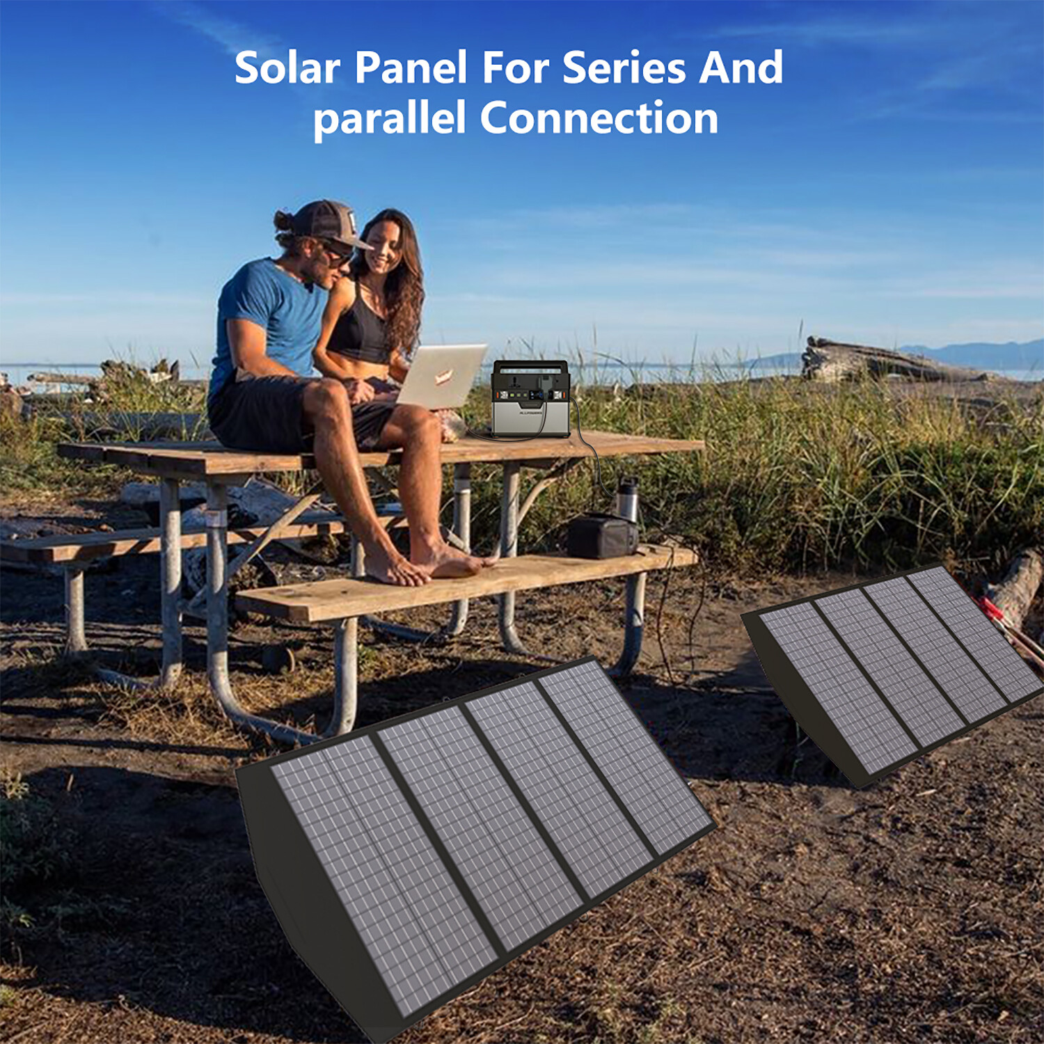 ALLPOWERS 2400W Portable Power Station Generator AC With 140W Solar Panel