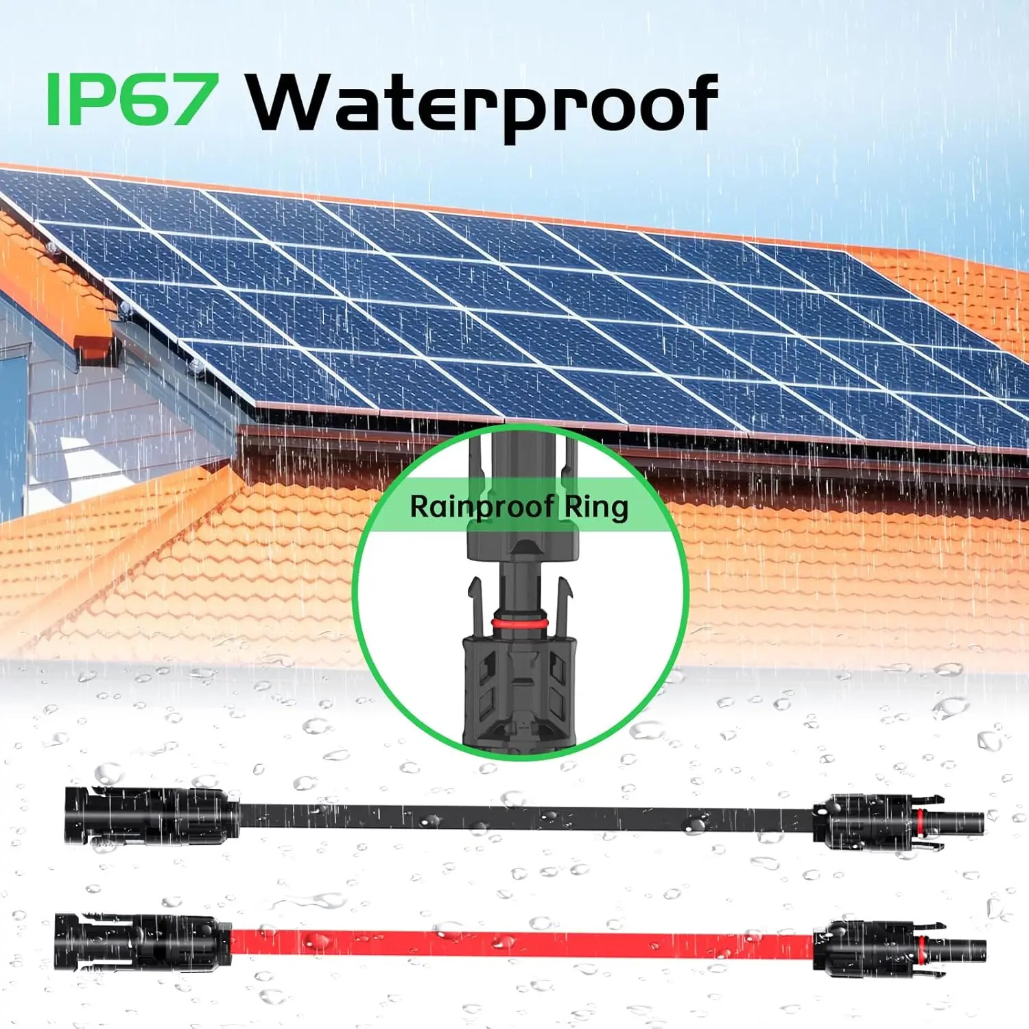 12AWG Window Pass through Solar Panel Extension Cable Flat Wire for Zendure/Ecof