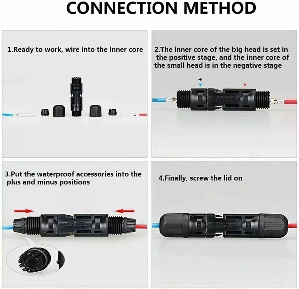 10 Pair Male Female Solar Panel Cable Connectors Wire Cable Connector Waterproof
