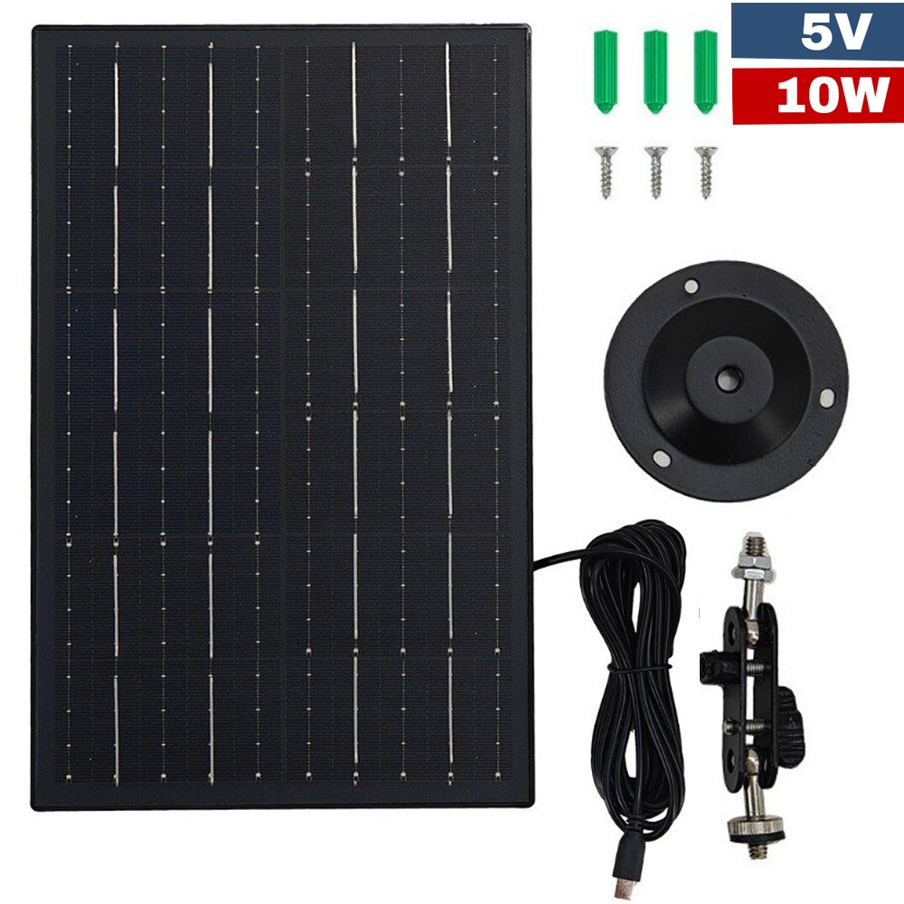 10W Solar Panel For Security Camera Solar Cell Charger USB Type C Waterproof