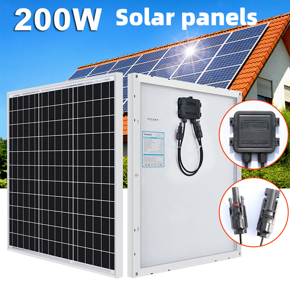 200W Watt Mono Solar Panel 12V Charging Off-Grid Battery Power RV Home Boat Camp