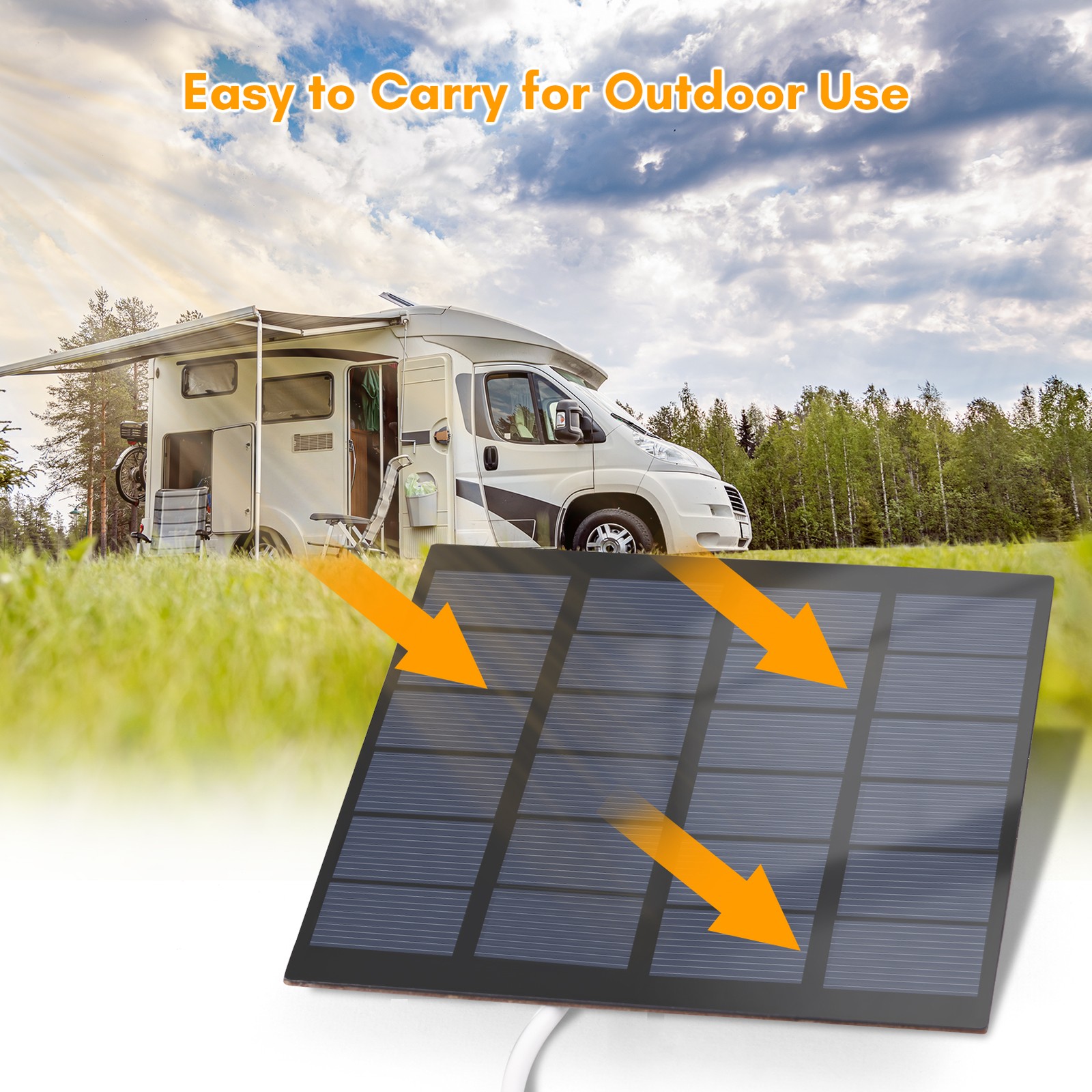 1.5W 6V Portable Solar Charger Waterproof Solar Panel Charger For Camping W BURX