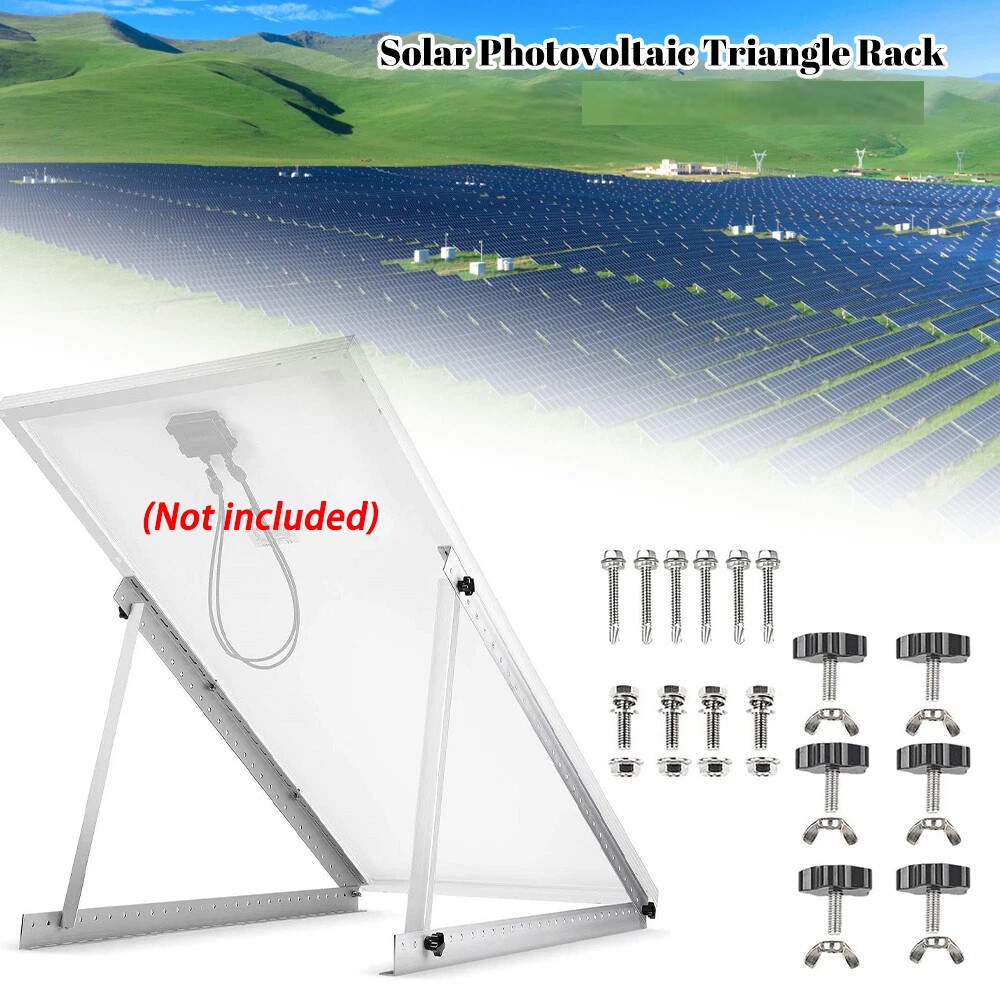 2PCS Solar Panel RV Tilt Mount Brackets Rooftop Flat Surface Adjustable Frame US