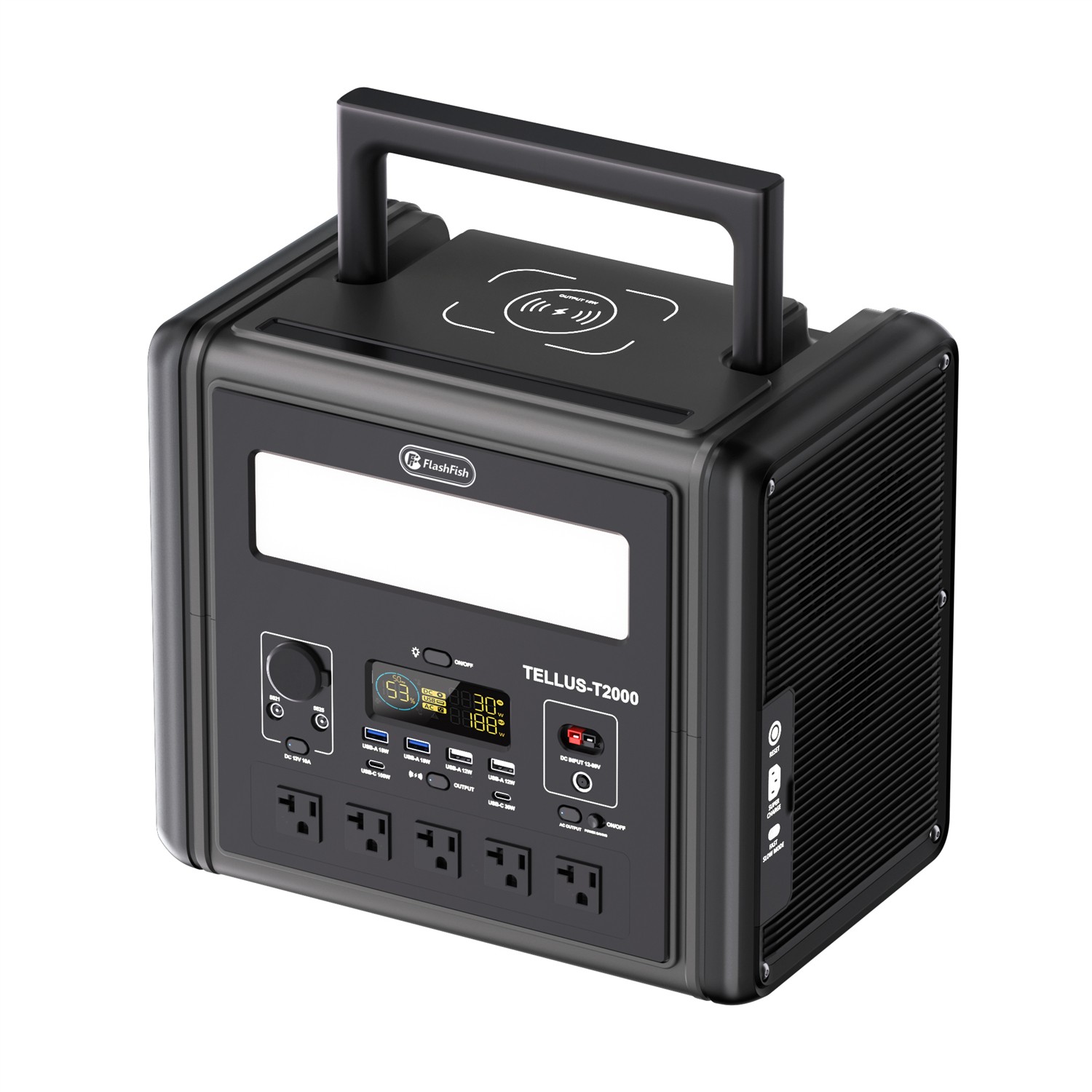 Flashfish T2000 Portable Power Station 1536Wh 2000W LiFePO4 Battery For Off-grid