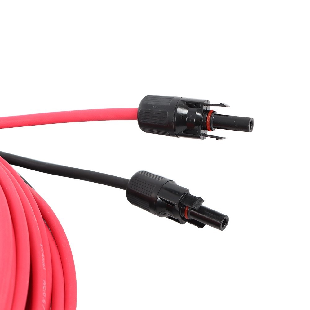 LABLT Solar Panel Extension Cable 20M Black+Red W/ M4 Connector For RV/Boat 4mm²