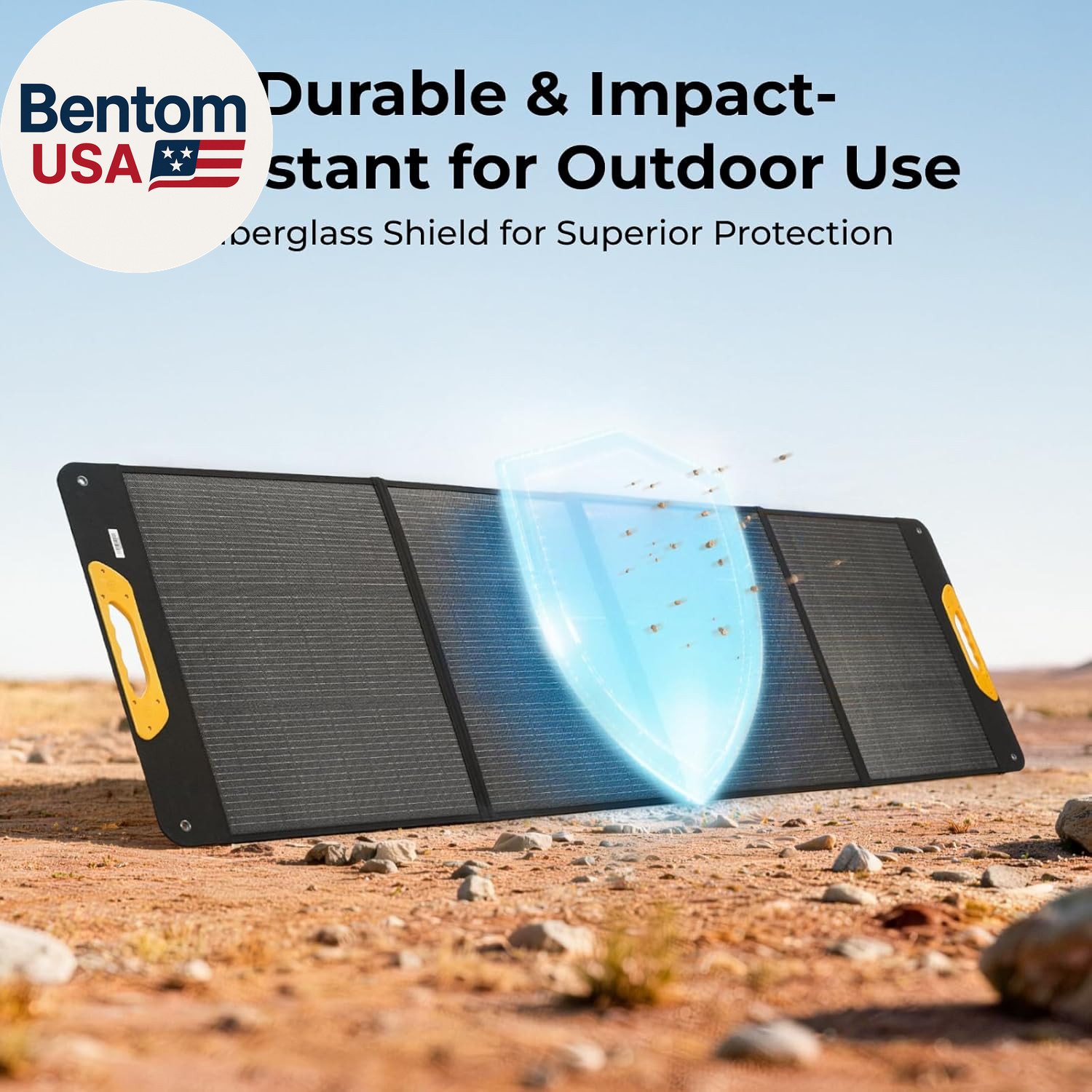 200W Portable Solar Panel, Fiberglass Solar Charger, up to 25% Conversion Hight