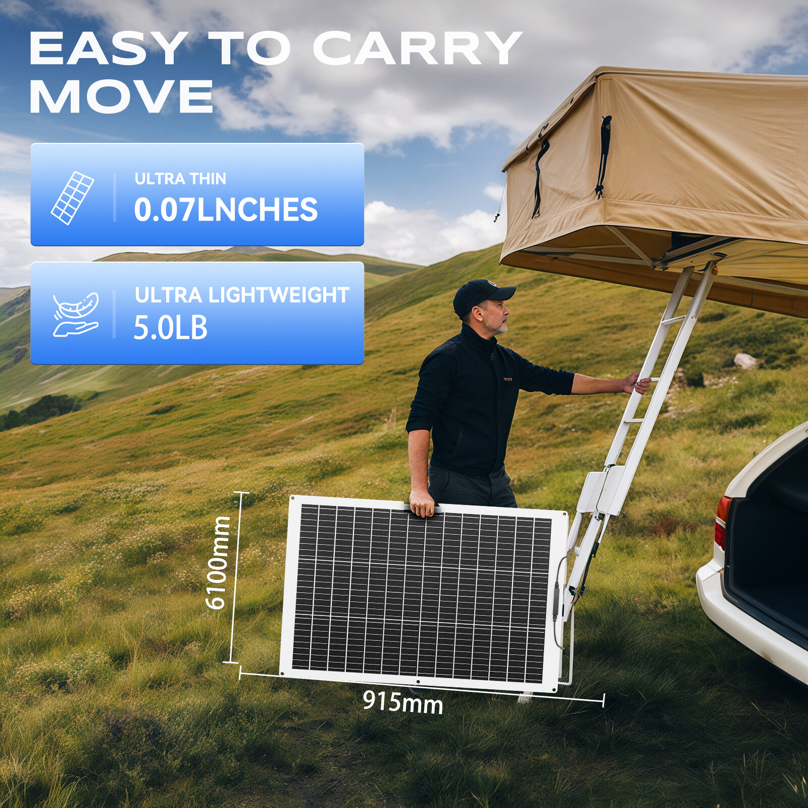 130W 520W Flexible Solar Panel Portable RV Rooftop Cabin Car Boat Home Camping