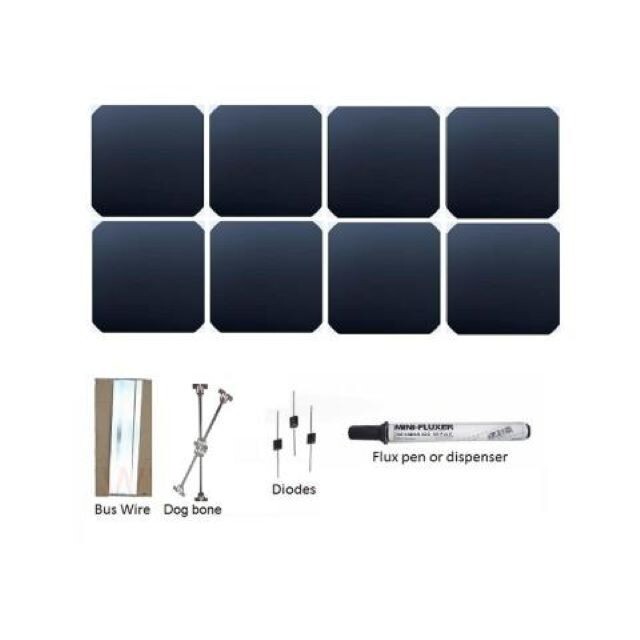 Sunpower C60 66W 20 Cell Flexible Solar Cell Photovoltaic Kit (125x125mm)