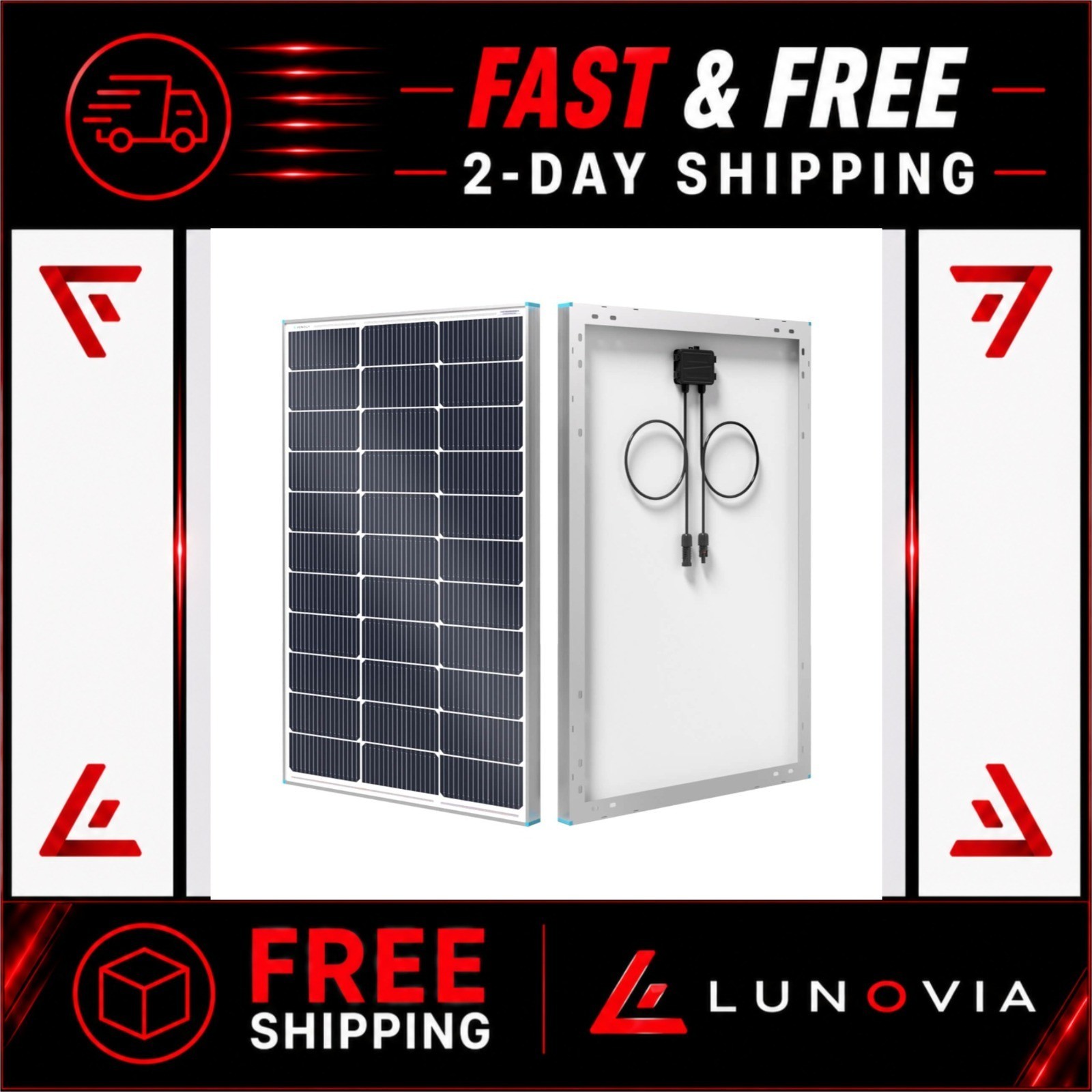 Renogy 100 Watt Solar Panel N-Type 25% High-Efficiency 12V