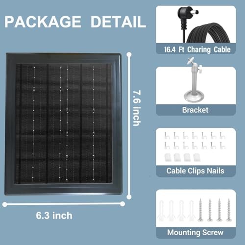 Ring Camera Solar Panel 5V 5W Outdoor Solar Battery Charger for 2 Pack Black