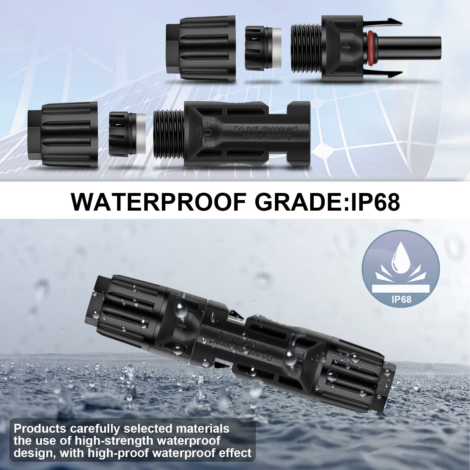 16 PCS 8AWG Solar Connectors with Spanners, 8 Pair Solar Panel Connectors Mal…